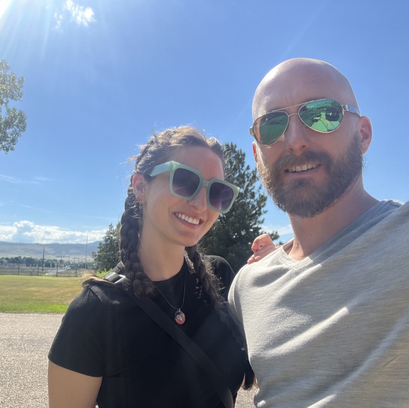 Graham and Sabrina outdoors